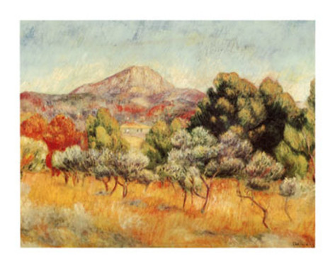 Le Mont Sainte Victoire - Pierre-Auguste Renoir painting on canvas
